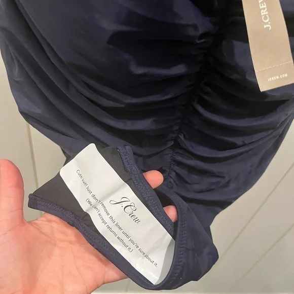 J. Crew Ruched One Piece Swimsuit Women's 24 Plus 3X Navy NWT BF176 Sweetheart - Picture 8 of 11